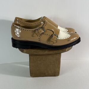 The Office Of Angela Scott Mr.York Monk Strap Shoe Patent Leather Beige&White 42